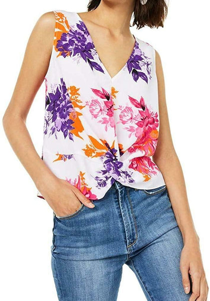 Bar III Womens Floral Twist-Front Top XXLarge - iMart Shop