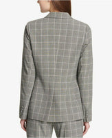 Tommy Hilfiger Womens Gray One Button Plaid Jacket Only Size: 2 - iMart Shop